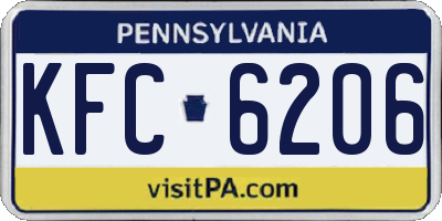 PA license plate KFC6206