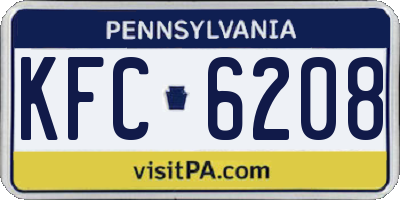 PA license plate KFC6208