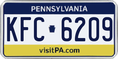 PA license plate KFC6209