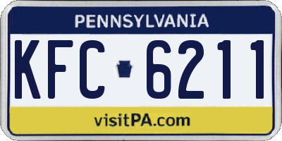 PA license plate KFC6211