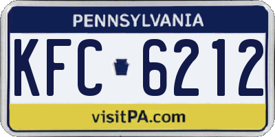 PA license plate KFC6212