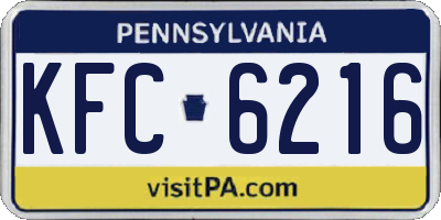PA license plate KFC6216