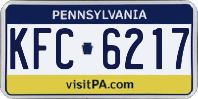 PA license plate KFC6217