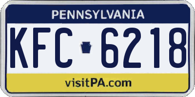 PA license plate KFC6218