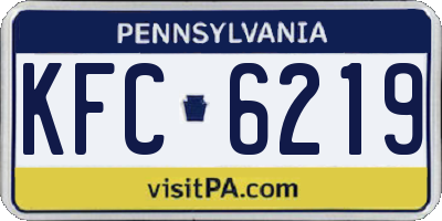 PA license plate KFC6219