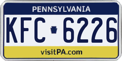 PA license plate KFC6226