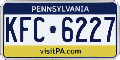 PA license plate KFC6227