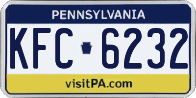 PA license plate KFC6232