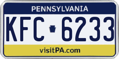 PA license plate KFC6233