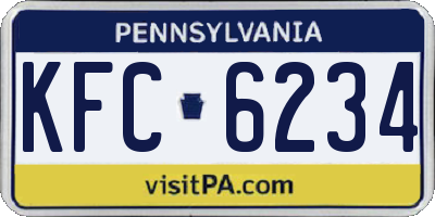 PA license plate KFC6234