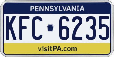 PA license plate KFC6235