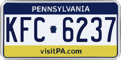 PA license plate KFC6237
