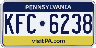 PA license plate KFC6238