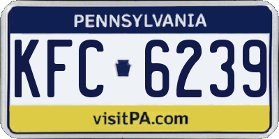 PA license plate KFC6239
