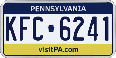 PA license plate KFC6241