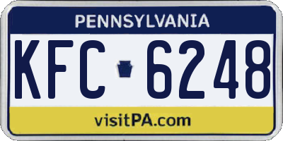 PA license plate KFC6248
