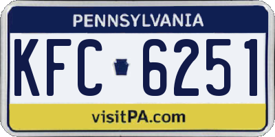 PA license plate KFC6251