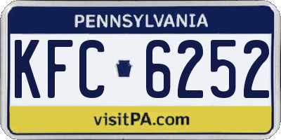 PA license plate KFC6252