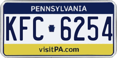 PA license plate KFC6254