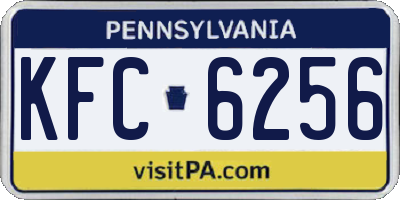 PA license plate KFC6256