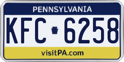 PA license plate KFC6258