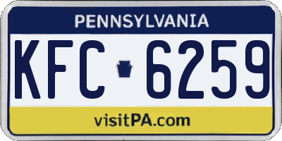 PA license plate KFC6259