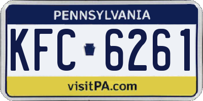 PA license plate KFC6261