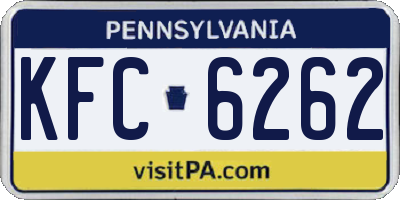 PA license plate KFC6262
