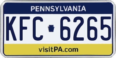 PA license plate KFC6265