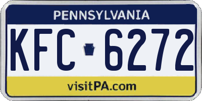 PA license plate KFC6272