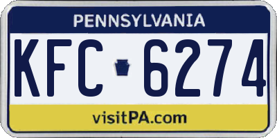 PA license plate KFC6274