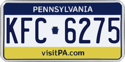 PA license plate KFC6275