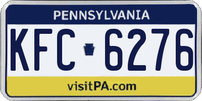 PA license plate KFC6276