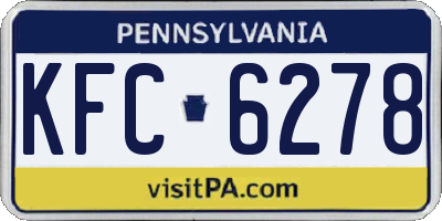 PA license plate KFC6278