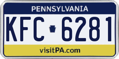 PA license plate KFC6281