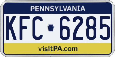 PA license plate KFC6285