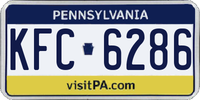 PA license plate KFC6286