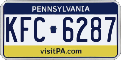 PA license plate KFC6287