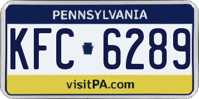 PA license plate KFC6289