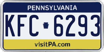 PA license plate KFC6293