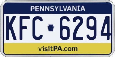 PA license plate KFC6294