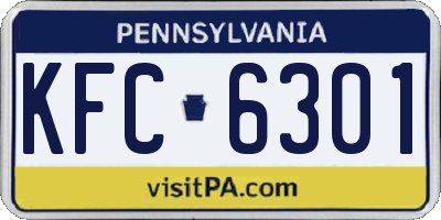 PA license plate KFC6301
