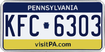 PA license plate KFC6303