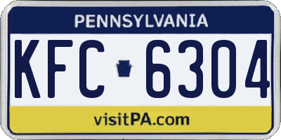 PA license plate KFC6304