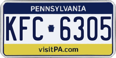 PA license plate KFC6305