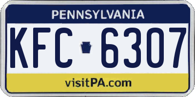 PA license plate KFC6307