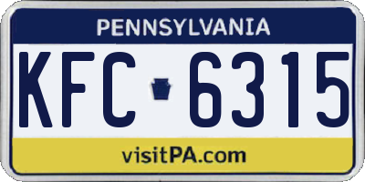 PA license plate KFC6315
