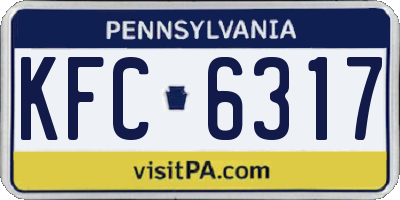 PA license plate KFC6317