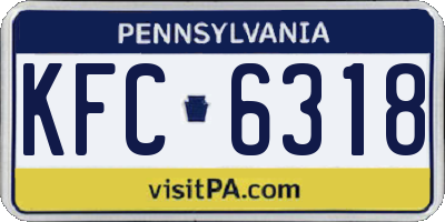 PA license plate KFC6318