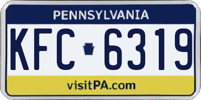 PA license plate KFC6319